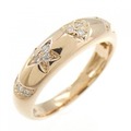 K18PG ハート × スター × ムーン ダイヤモンド リング 0.10CT