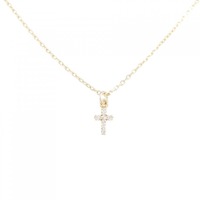 K10YG クロス ダイヤモンド ネックレス 0.033CT