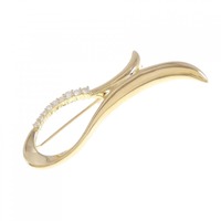 K18YG ダイヤモンド ブローチ 0.30CT