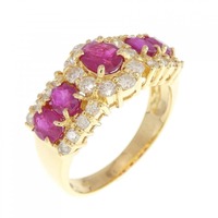 K18YG ルビー リング 1.50CT