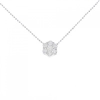 K18WG フラワー ダイヤモンド ネックレス 0.50CT