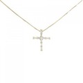 K18YG クロス ダイヤモンド ネックレス 0.19CT