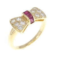 K18YG リボン ルビー リング 0.22CT