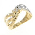 K18YG/PT ダイヤモンド リング 0.09CT