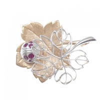 K18スリーカラー テントウムシ ルビー ブローチ 0.36CT