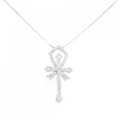 K18WG クロス ダイヤモンド ネックレス 1.20CT