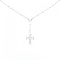 ヴァンドーム クロス ダイヤモンド ネックレス 0.23CT