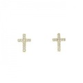 K18YG クロス ダイヤモンド ピアス