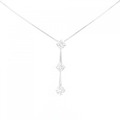 K18WG スリーストーン ダイヤモンド ネックレス 1.00CT