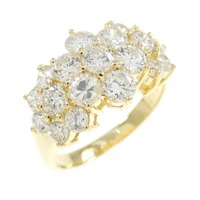 K18YG フラワー ダイヤモンド リング 1.70CT