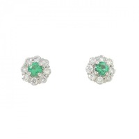 【新品】PT エメラルド ピアス 0.10CT