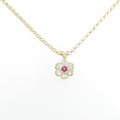 750YG フラワー ルビー ネックレス 0.17CT