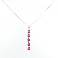 K18WG ルビー ネックレス 1.54CT