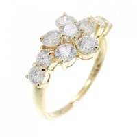 K18YG フラワー ダイヤモンド リング 1.00CT
