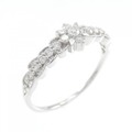 K18WG フラワー ダイヤモンド リング 0.22CT