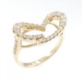 K18PG ハート ダイヤモンド リング 0.39CT