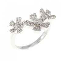 K18WG フラワー ダイヤモンド リング 0.32CT