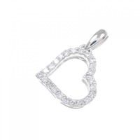 K18WG ハート ダイヤモンド ペンダント 0.15CT