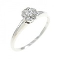 K18WG フラワー ダイヤモンド リング 0.15CT