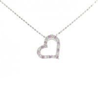 K18WG サファイヤ ネックレス 0.15CT 拡散処理未検査