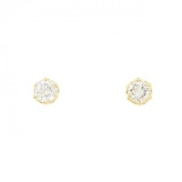 K18YG ソリティア ダイヤモンド ピアス 0.30CT