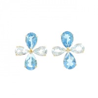 【新品】K18YG ブルートパーズ ピアス