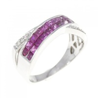 K18WG カラーストーン リング 拡散処理未検査