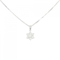 750WG フラワー ダイヤモンド ネックレス 0.590CT