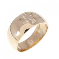 K18PG クロス ダイヤモンド リング 0.03CT