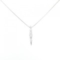 K18WG スリーストーン ダイヤモンド ネックレス 0.30CT