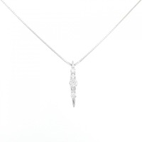 K18WG スリーストーン ダイヤモンド ネックレス 0.30CT