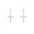 K14WG クロス ダイヤモンド ピアス 0.30CT