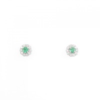 【新品】PT エメラルド ピアス 0.14CT