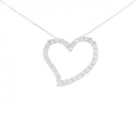 K18WG ハート ダイヤモンド ネックレス 1.00CT