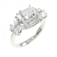 PT ダイヤモンド リング 0.958CT F VS1 スクエアステップカット