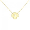 K18YG フラワー ダイヤモンド ネックレス 0.09CT