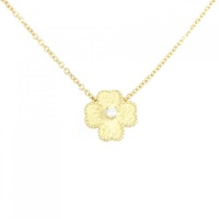 K18YG フラワー ダイヤモンド ネックレス 0.09CT