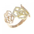 K18PG/K18YG フラワー ダイヤモンド リング 0.36CT