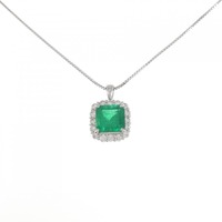 【リメイク】PT エメラルド ネックレス 3.81CT