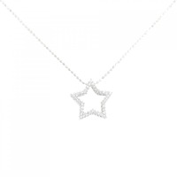 K18WG スター ダイヤモンド ネックレス 0.20CT