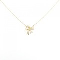 K18YG リボン ダイヤモンド ネックレス 0.10CT