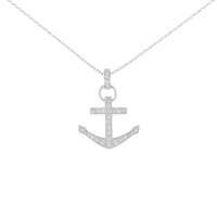 K18WG イカリ ダイヤモンド ネックレス 0.48CT