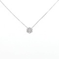 K18WG フラワー ダイヤモンド ネックレス 0.35CT