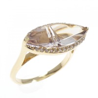 K18YG クオーツ リング 3.08CT