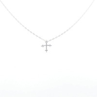 K10YG/K10WG クロス ダイヤモンド ネックレス 0.03CT
