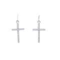 K18WG クロス ダイヤモンド ピアス 0.30CT
