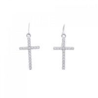 K18WG クロス ダイヤモンド ピアス 0.30CT