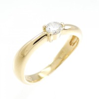 K18YG ソリティア ダイヤモンド リング 0.12CT