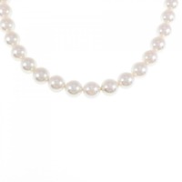 【新品】シルバークラスプ/WGK14 花珠 アコヤパール ネックレス イヤリングセット 7-7.5mm