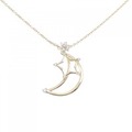 K18YG フラワー×スター×ムーン ダイヤモンド ネックレス 0.65CT